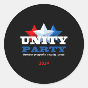 Unity Party 2024 Trump President Classic Round Sticker