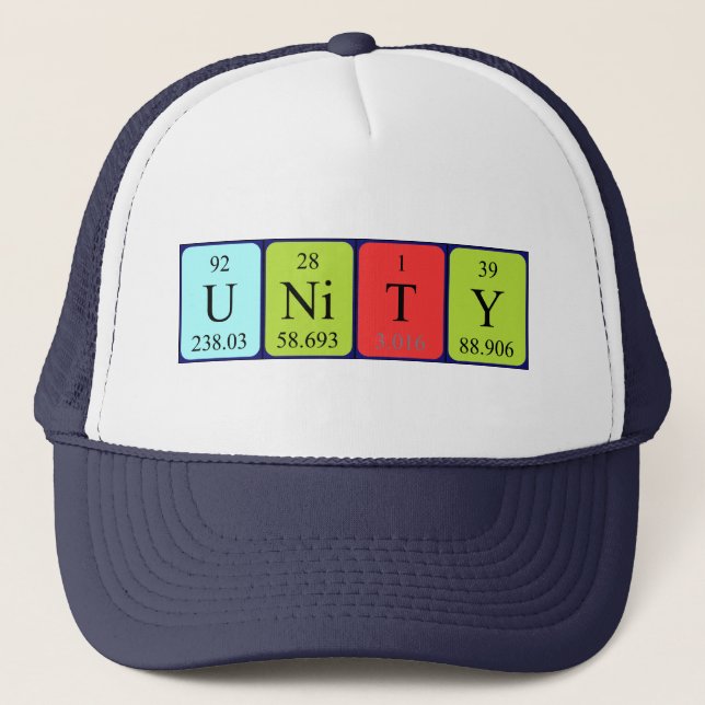 Unity periodic table name hat (Front)