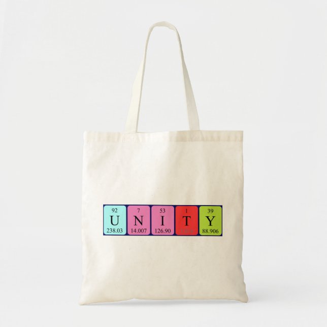Unity periodic table name tote bag (Front)
