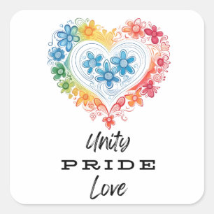 Unity Pride Love Square Sticker
