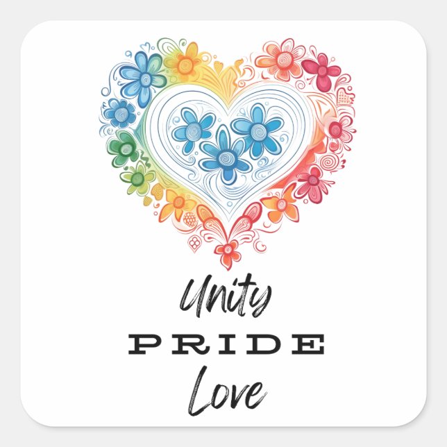 Unity Pride Love  Square Sticker (Front)