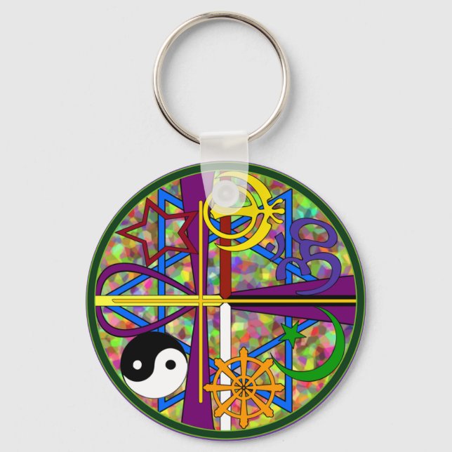 Unity Spiritual Symbols Key Ring (Front)
