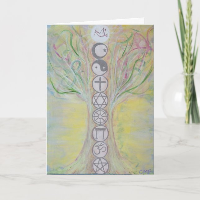 Unity Tree Greeting Card - Love Knows the Way (Front)