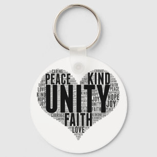 Unity Wordcloud Be Kind Stop Bullying Orange Unity Key Ring