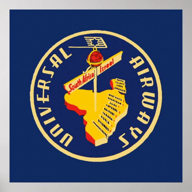 Universal Airways ~ South Africa to Israel Poster (Front)