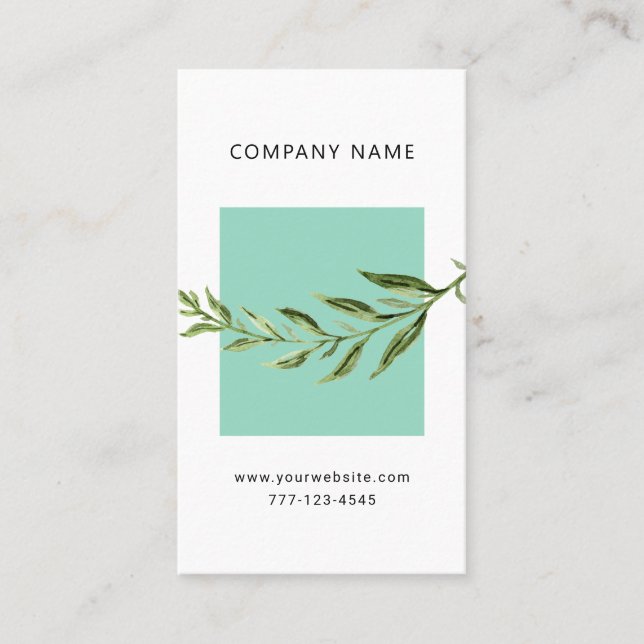 Universal business card with botanic flower. (Front)