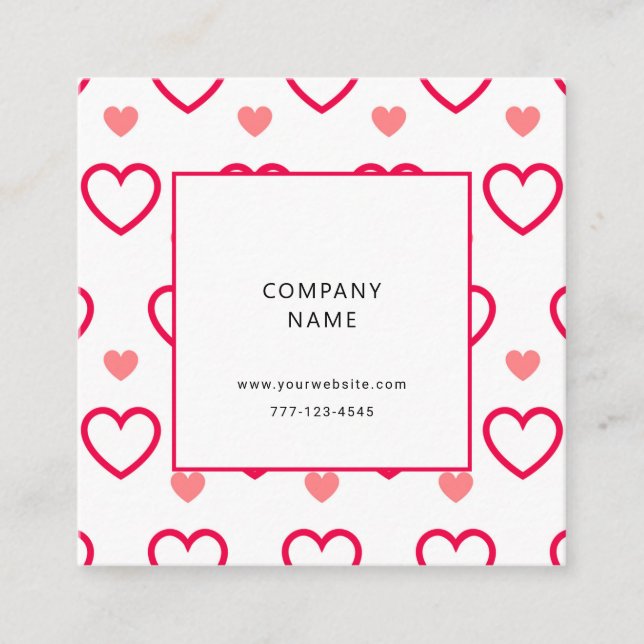 Universal business card with love heart. (Front)