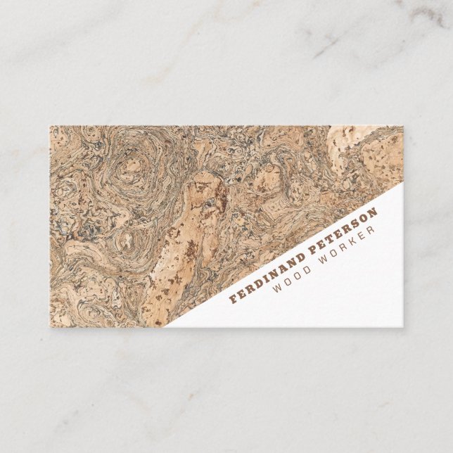 Universal business card with wood texture. (Front)