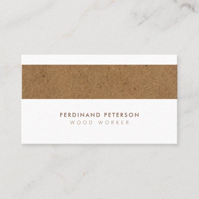 Universal business card with wood texture. (Front)