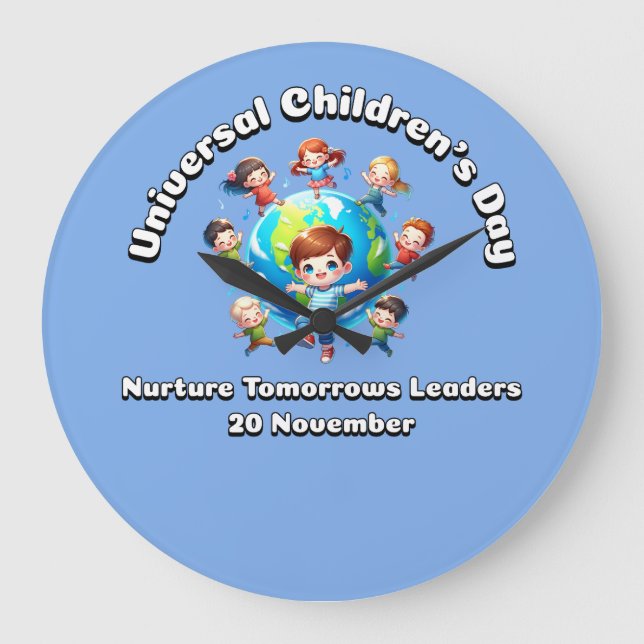 Universal Children's Day. Nurture Tomorrow Leaders Large Clock (Front)