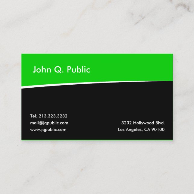 Universal colour with Black Business Card (Front)