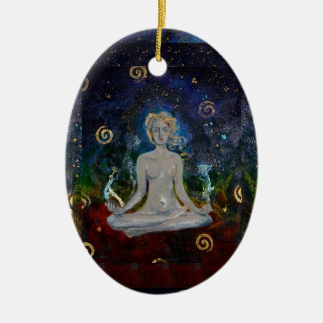 Universal Energy Chakra Zen Feminine Girard Ceramic Tree Decoration (Front)