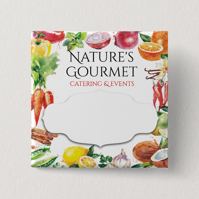 Universal fruit vegetable mix catering name badge (Front)