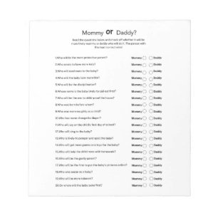Universal Gender Neutral Baby Shower Mum or Dad  Notepad