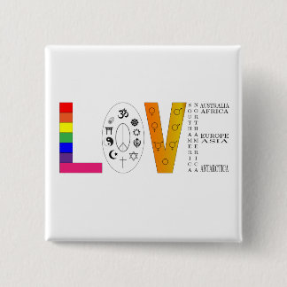 Universal Love 15 Cm Square Badge