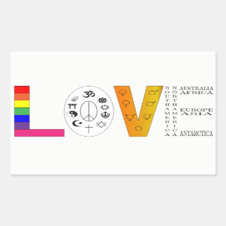 Universal Love Rectangular Sticker
