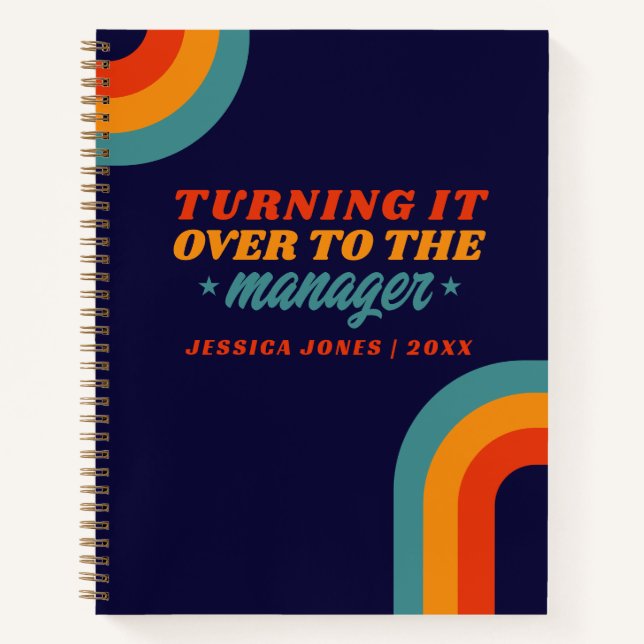 Universal Manager Retro Blue Law of Attraction Notebook (Front)