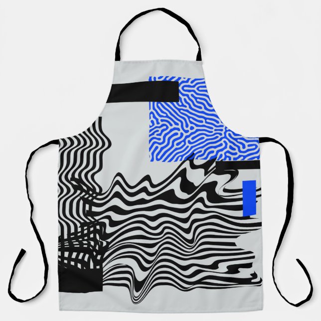 Universal Modern Geometric Shapes Set. Chaotic Gli Apron (Front)