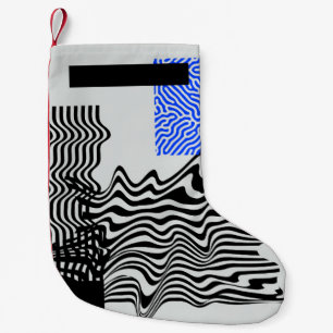 Universal Modern Geometric Shapes Set. Chaotic Gli Small Christmas Stocking