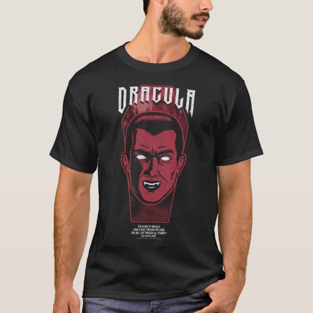 Universal Monsters Artist Series Dracula Retro Por T-Shirt (Front)