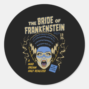 Universal Monsters Bride Vintage Halloween Mask  Classic Round Sticker