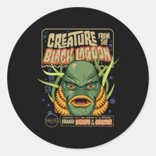 Universal Monsters Creature Retro Halloween Mask Classic Round Sticker