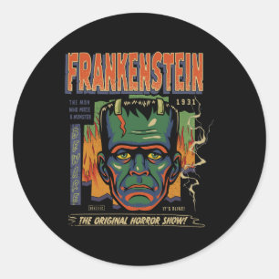 Universal Monsters Frankenstein Vintage Halloween Classic Round Sticker
