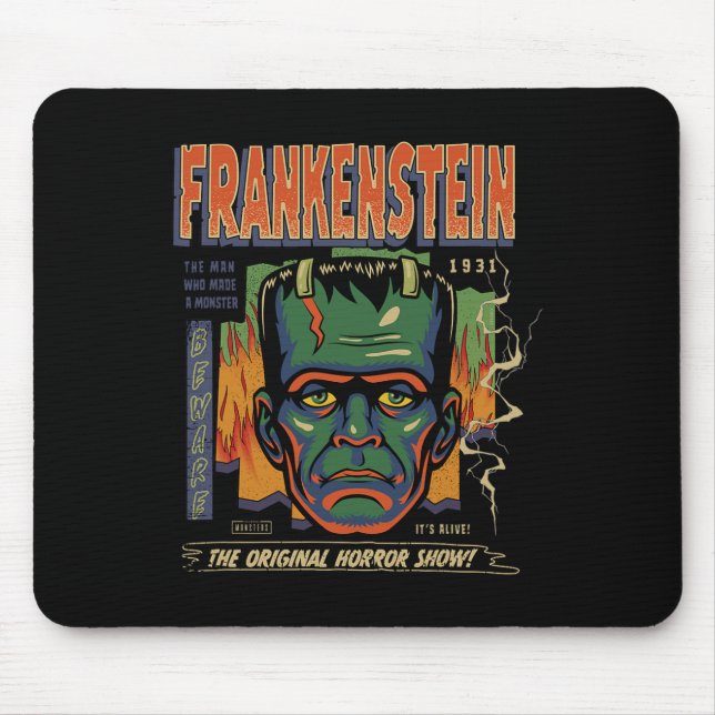 Universal Monsters Frankenstein Vintage Halloween  Mouse Mat (Front)