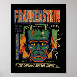 Universal Monsters Frankenstein Vintage Halloween  Poster