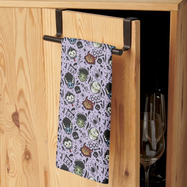 Universal Monsters- Purple Tea Towel (Thirds Fold)