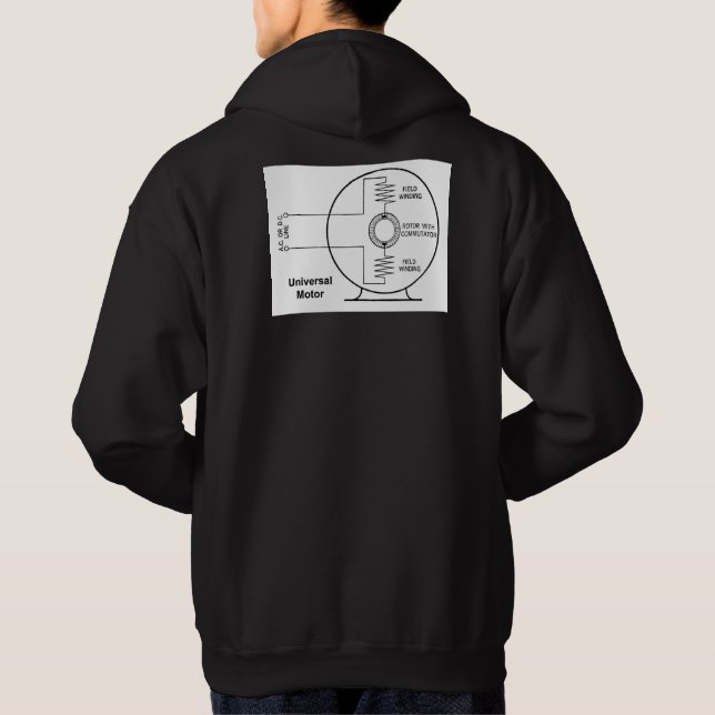 Universal Motor Diagram on PULLOVER HOODIE (Back)