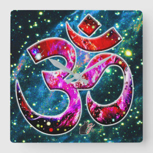 Universal OM Bodhi Square Wall Clock