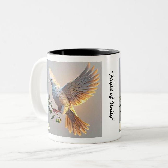"Universal Peace Desire" Two-Tone Coffee Mug (Front Left)