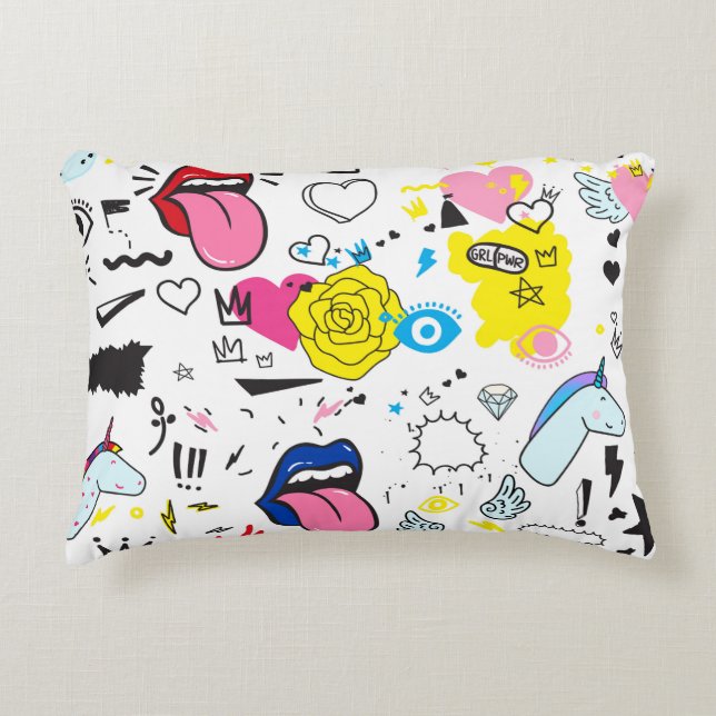 Universal trend hand drawing seamless pattern. Tre Decorative Cushion (Front)