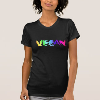 UNIVERSAL VEGAN SYMBOL RAINBOW ON WOMEN'S BLK LONG T-Shirt