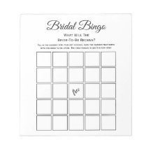 Universal White Bridal Shower Bingo Party Game