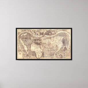 Universalis Cosmographia by M. Waldseemuller 1507 Canvas Print