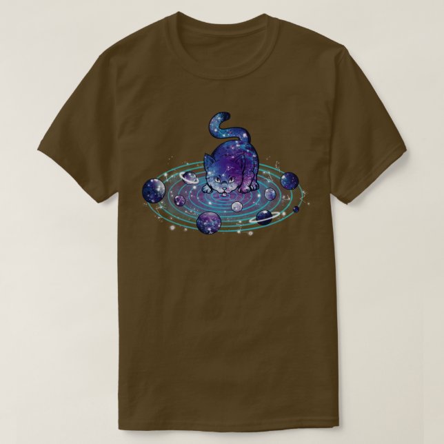 Universe Cat Solar System Feline by Tobe Fonseca T-Shirt (Design Front)