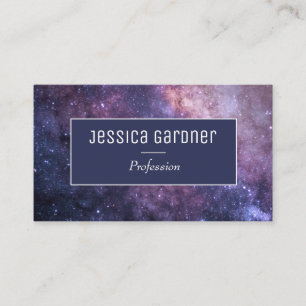Universe Cosmic Galaxy Dark Purple Elegant Modern Business Card