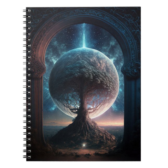 Universe Cosmic Tree Surreal Fantasy Art Notebook (Front)
