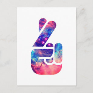 Universe 'Fingers Crossed' Postcard