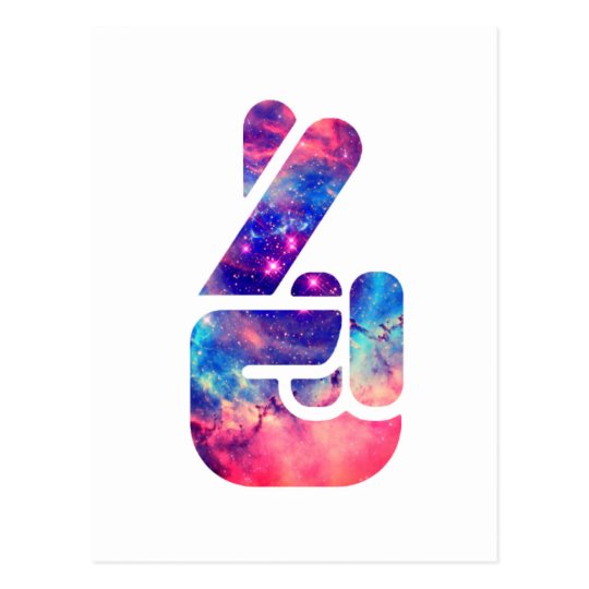 Universe 'Fingers Crossed' Postcard