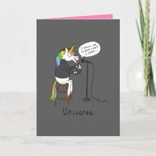 Universe - Funny Unicorn Poetry Greeting Card