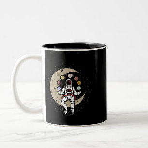 Universe Galaxy Astronaut Juggling Planet Solar Sy Two-Tone Coffee Mug