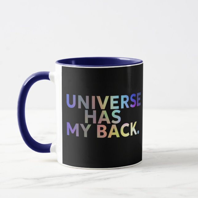 Universe Has My Back Black And Blue Mug (Left)