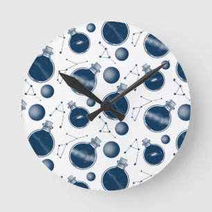 Universe in a Bottle Round Clock
