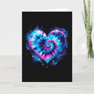 Universe Love Tie-dye Heart Tee - Hippie Valentine Card