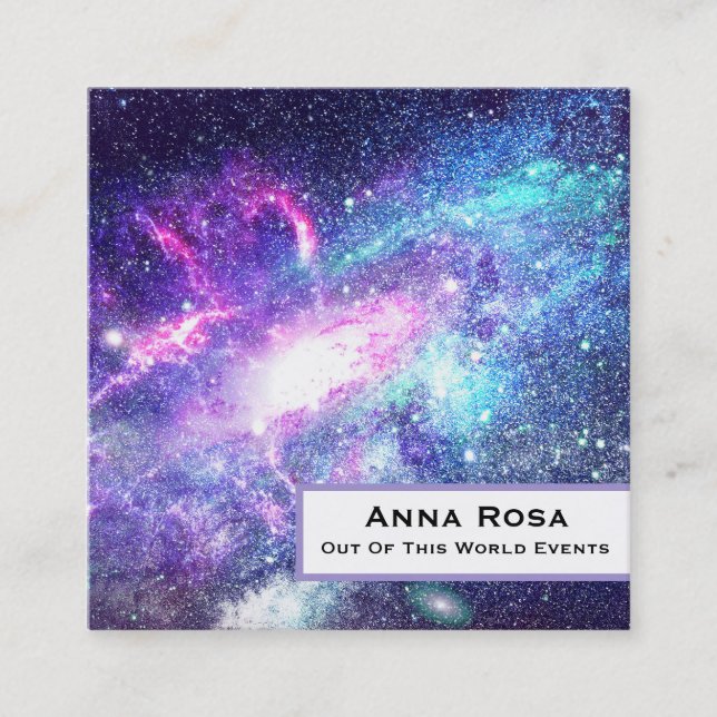 *~* Universe Nebula Stars .  Galaxy Cosmos Square Business Card (Front)