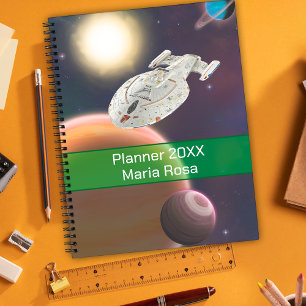 Universe, planets & spaceship sci-fi customized planner