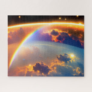 Universe Rainbow Over Cloudy Earthly Cosmic Ballet Jigsaw Puzzle